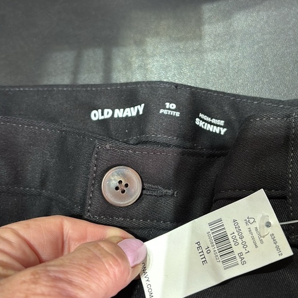 Old Navy High Rise Skinny Cotton Trousers adjustable waist,pockets,lightweight - Picture 4 of 9